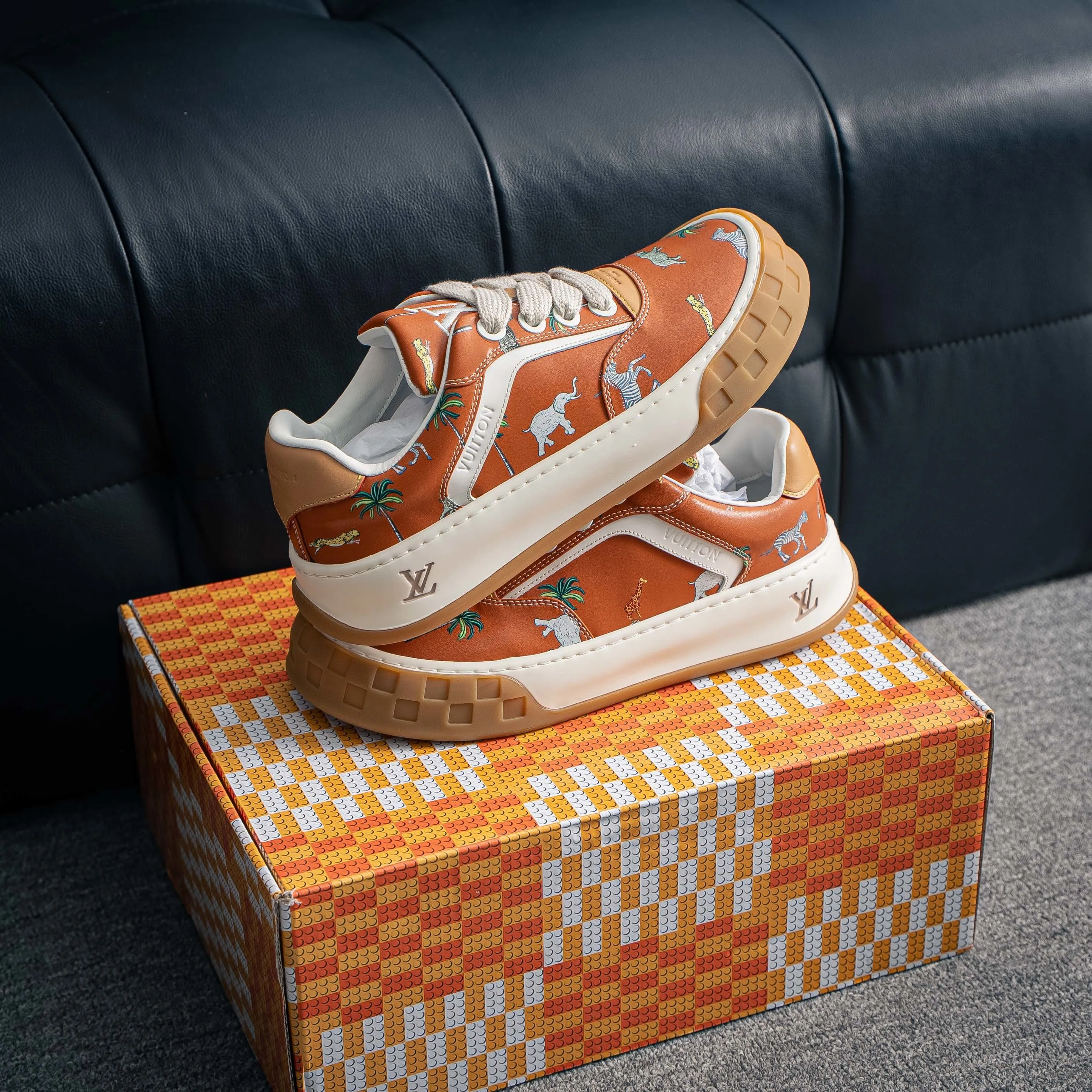 Premium -- LOUIS VUITTON Tilted Series｜2026 LV Tilted Low Sneakers Series Low-Top Retro Skate Shoes Men Shoes｜